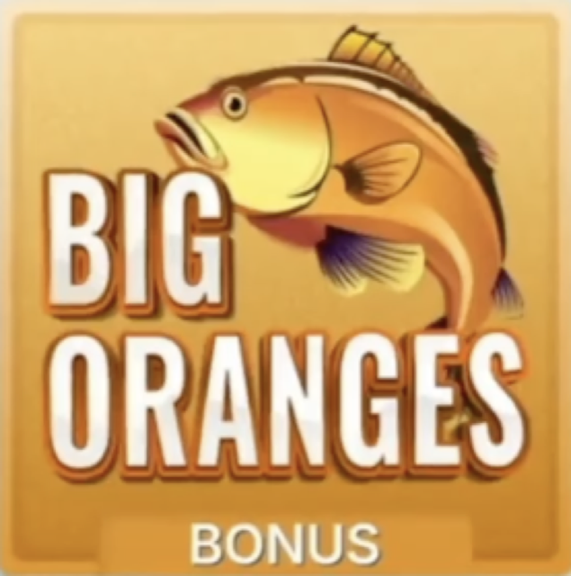 Ice Fishing Big Oranges bonus round tile with orange fish