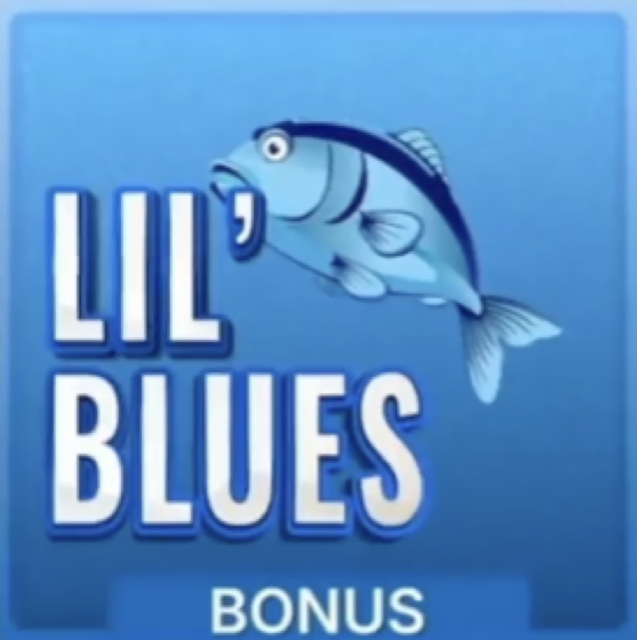 Ice Fishing Lil Blues bonus round tile with blue fish